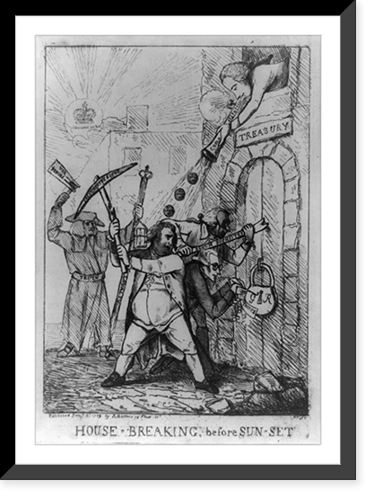 House-breaking, before sun-set, Antique Print