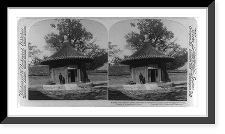 Worthy his country's pride. America's Commander in China, in his headquarters court, Temple of Agriculture, Peking, Vintage Print
