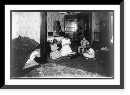 Historic Framed Print, Home-work on embroidery. (For complete details see Miss E.C. Watson's report). Location: New York, New York (State),  17-7/8" x 21-7/8"