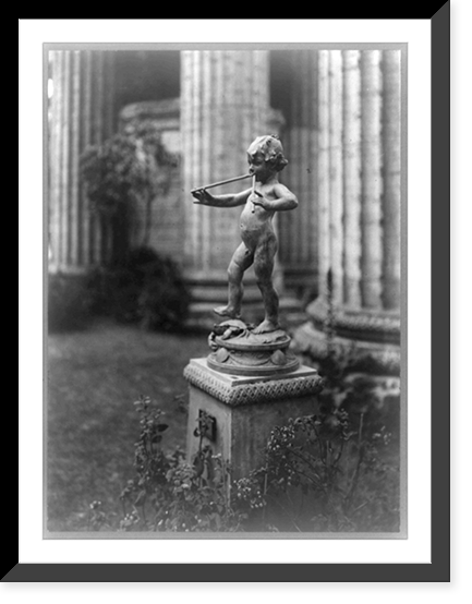 Sculpture of the deity Pan playing a pipe, Vintage Wall Art