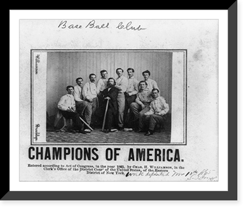 Historic Framed Print, Champions of America.Williamson, Brooklyn.,  17-7/8" x 21-7/8"