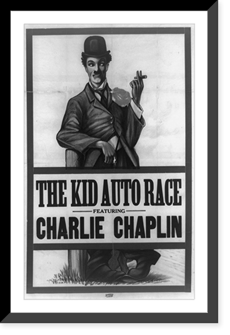 Historic Framed Print, The kid auto race, featuring Charlie Chaplin,  17-7/8" x 21-7/8"