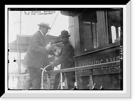 Historic Framed Print, G.L. Maggio Boarding Tuf for IMPERATOR,  17-7/8" x 21-7/8"