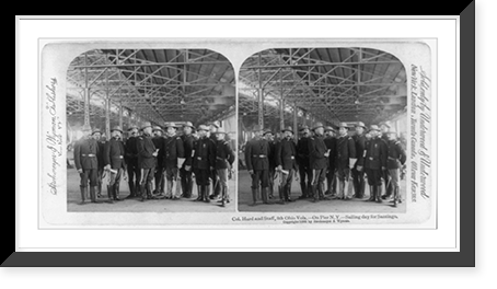 Col. Hard and staff, 8th Ohio Vols.. on pier N.Y.. sailing day for Santiago Classic, Vintage Wall Art