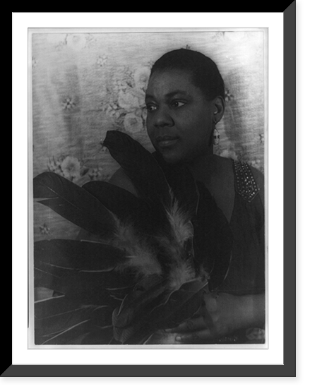 Portrait of Bessie Smith holding feathers, Antique Poster
