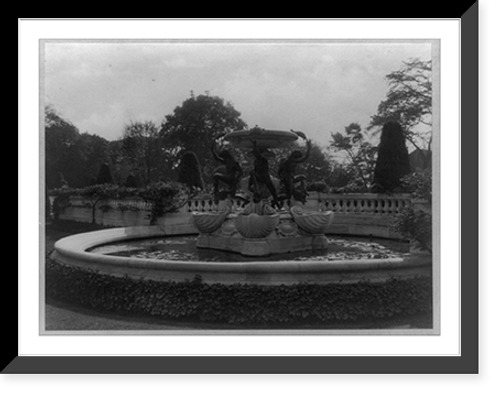 Historic Framed Print, [Fountain, E.J. Berwind estate. The Elms,  Newport, Rhode Island],  17-7/8" x 21-7/8"