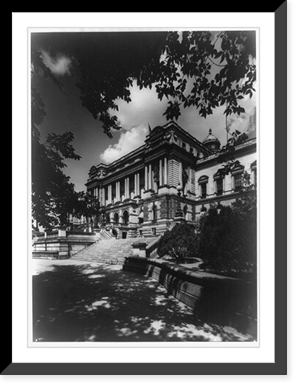 Library of Congress Thomas Jefferson Building, exterior front, showing stairway Classic, Vintage Poster