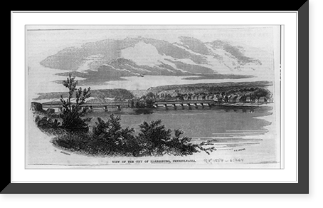 View of the city of Harrisburg, Pennsylvania.Devereux ; S.E. Brown, Antique Print
