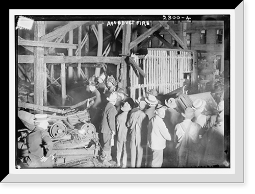 Historic Framed Print, Aqueduct fire,  17-7/8" x 21-7/8"