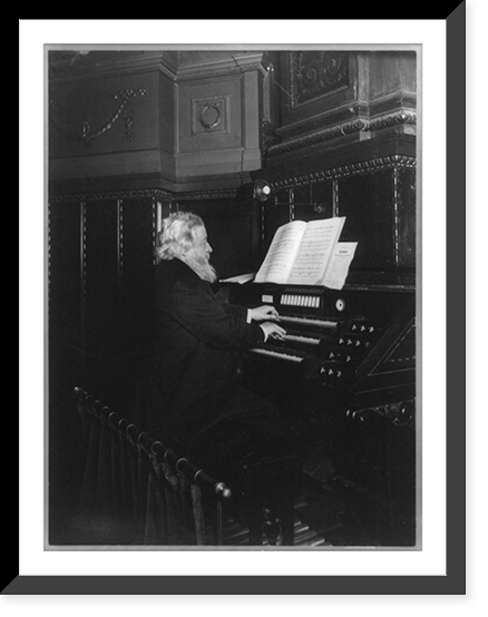 Alexandre Guilmant, full-length portrait, playing organ, facing right, Antique Print