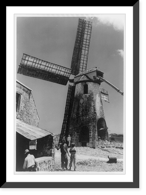 Historic Framed Print, Old sugar mill, Barbados,  17-7/8" x 21-7/8"