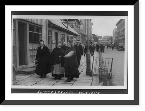 Historic Framed Print, Austurstraeti, Reykjav&iacute;k,  17-7/8" x 21-7/8"