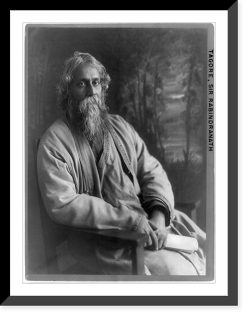 Historic Framed Print, [Rabindranath Tagore, three-quarter-length portrait, seated, facing right],  17-7/8" x 21-7/8"