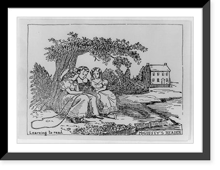 Historic Framed Print, Learning to read. McGuffey's reader,  17-7/8" x 21-7/8"