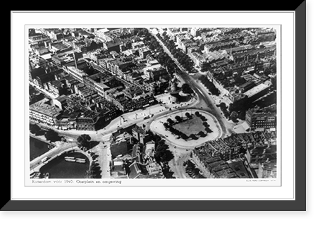 Historic Framed Print, Rotterdam voor 1940: Oostplein en omgeving,  17-7/8" x 21-7/8"