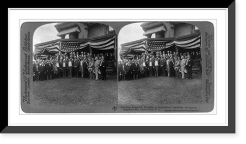 Historic Framed Print, President Roosevelt, members of Notification Committee, and guests, Sagamore Hill, Oyster Bay, N.Y.,  17-7/8" x 21-7/8"