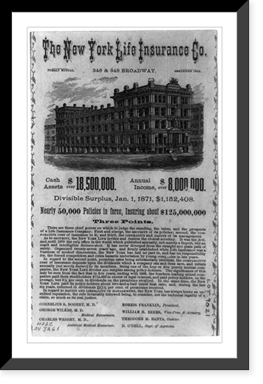The New York Life Insurance Co., 346 & 348 Broadway, Antique Wall Art