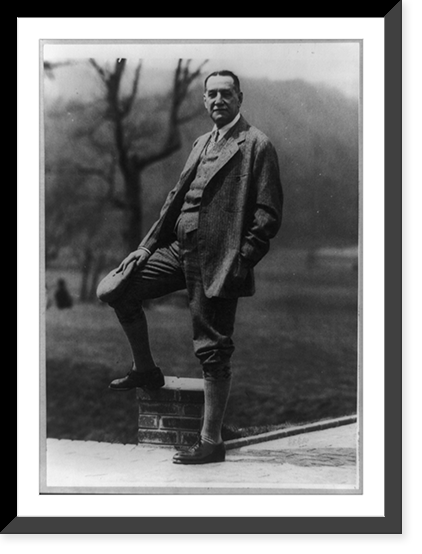Henry Waters Taft, full-length, standing on links, facing left with hat in hand, Vintage Poster