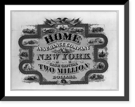 Home Insurance Company, New York. cash capital two million dollars Classic, Vintage Print