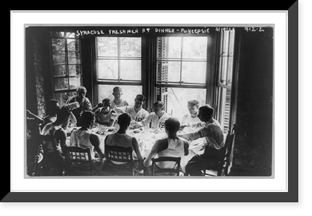 Historic Framed Print, Syracuse freshmen at dinner, Poughkeepsie,  17-7/8" x 21-7/8"