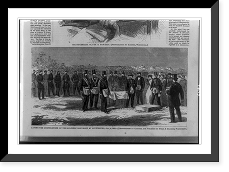 Laying the corner-stone of the Soldiers' Monument at Gettysburg, July 4, 1865, Historic Print