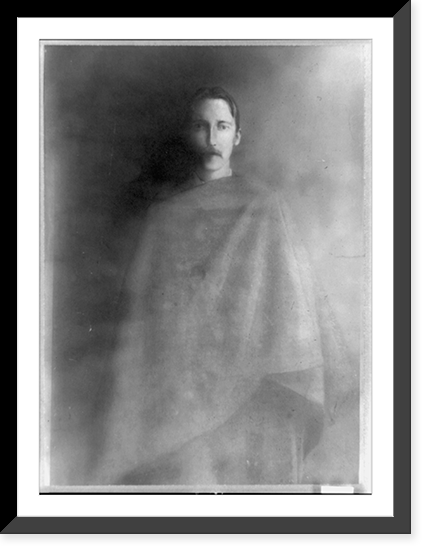 Robert Louis Stevenson, three-quarter length portrait, facing front, draped with cloth, Vintage Wall Art