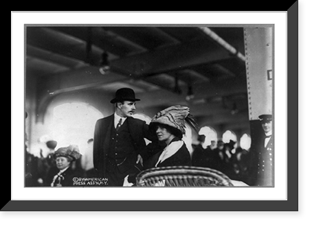 Historic Framed Print, [Anthony J. Drexel, Jr., half-length portrait, standing, facing right, with wife Marjorie (Gould)],  17-7/8" x 21-7/8"