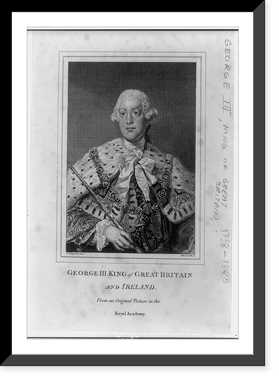 George III, King of Great Britain and Ireland.Sr. J. Reynolds, pinxt. ; R.H. Cromek, sc, Historic Print