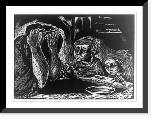 Historic Framed Print, [Hunger #1].Fanny Rabel, 1952.,  17-7/8" x 21-7/8"