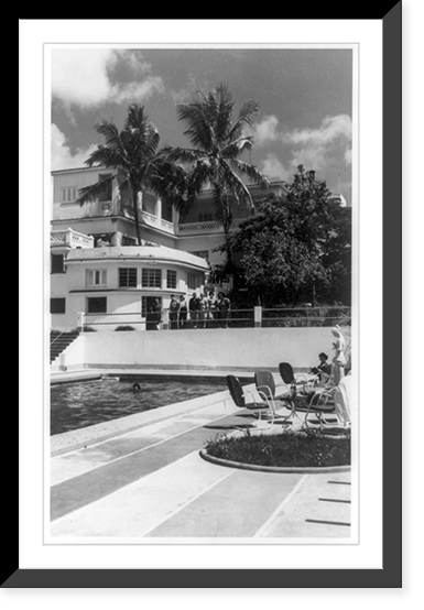 The Swimming pool of the Mirador Hotel in San Diego de los Ba&ntilde;os spa, Cuba, Antique Wall Art