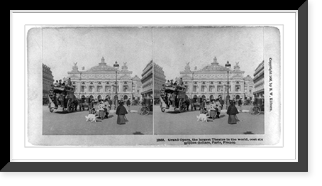Grand Opera, the largest theatre in the world, cost six million dollars, Paris, France.photographed and published by B.W. Kilburn, Antique Print