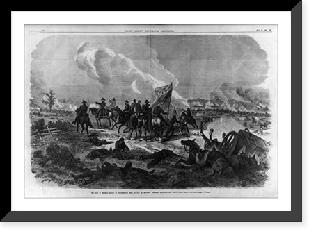 The War in Georgia. Battle of Chickamauga, Sept. 19 and 20, between Generals Rosecrans and Bragg.from a sketch by our special artist J.F. Hillen, Historic Print