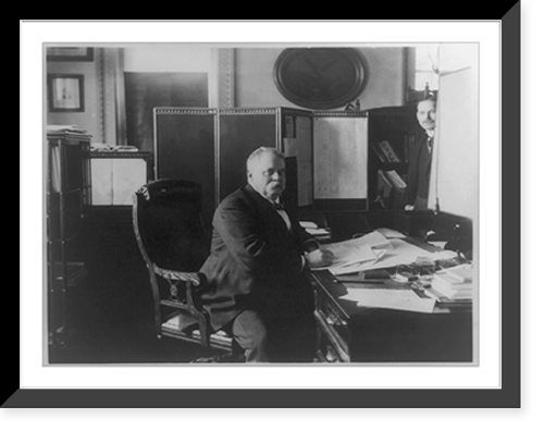 Historic Framed Print, [General Fitzhugh Lee, three-quarter length portrait, seated at desk, facing right],  17-7/8" x 21-7/8"
