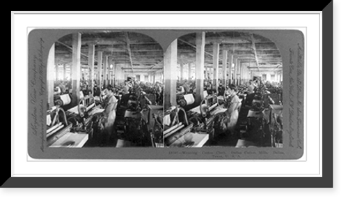 Historic Framed Print, Weaving cotton cloth, Dallas Cotton Mills, Dallas, Texas,  17-7/8" x 21-7/8"