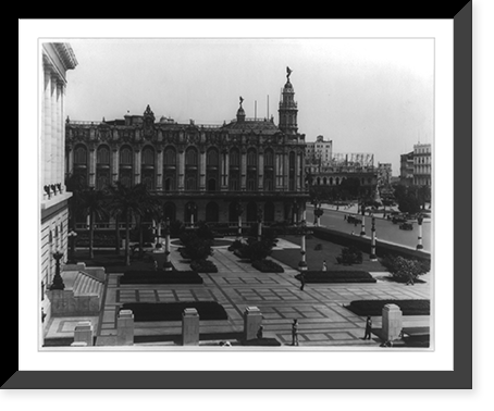 Historic Framed Print, [View of plaza and buildings, Havana, Cuba].Taller Fotografico.,  17-7/8" x 21-7/8"