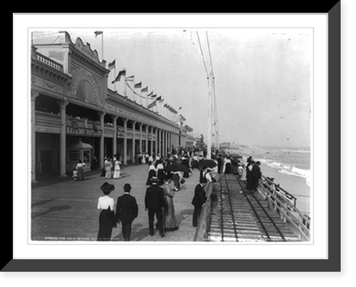 Historic Framed Print, The New board walk, Rockaway, L.I.,  17-7/8" x 21-7/8"