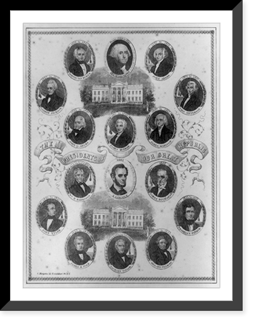 Historic Framed Print, The Presidents of our great republic,  17-7/8" x 21-7/8"