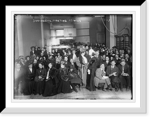 Historic Framed Print, Suffragette meeting in gymnasium, New York,  17-7/8" x 21-7/8"