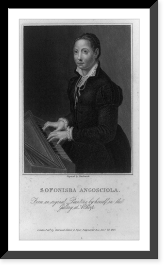 Sofonisba Angosciola, from an original painting by herself in the Gallery at Althorp.engraved by Hawksworth. Classic, Antique Print