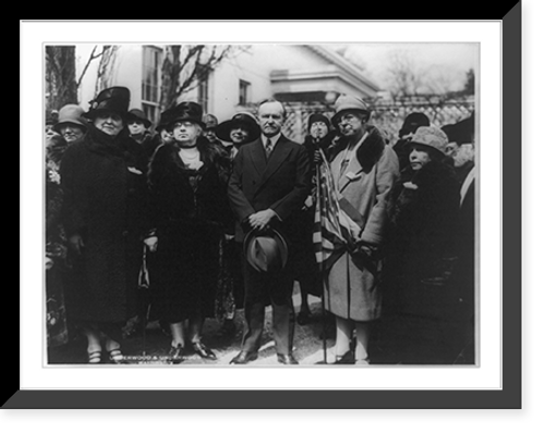 Historic Framed Print, President receives graduating class" of Republican Women's School.Underwood & Underwood,  Washington.",  17-7/8" x 21-7/8"