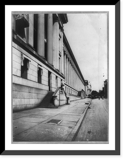 Exterior of Treasury Building showing 15th St. side, Washington, D.C. Classic, Antique Print