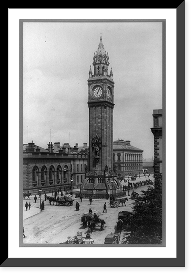 Albert Memorial Clock Tower, Belfast, Ireland, Vintage Wall Art