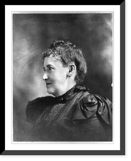 Historic Framed Print, [Caroline Shawk Brooks, head-and-shoulders portrait, facing left],  17-7/8" x 21-7/8"