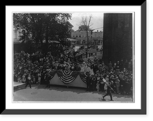 Historic Framed Print, [Review stand and crowd watching parade in Albany, N.Y.],  17-7/8" x 21-7/8"