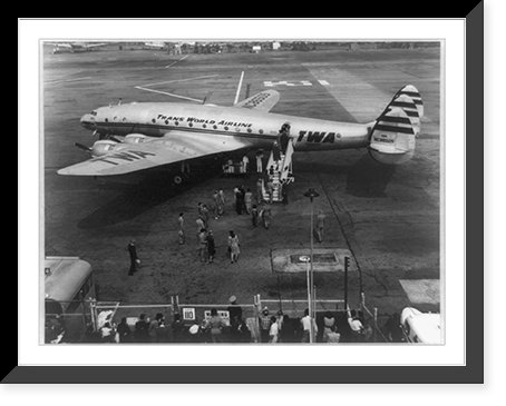 Passengers boarding a Trans World Airline Constellation, Antique Poster