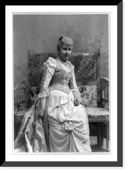 Historic Framed Print, [May Wright Sewall, three-quarter length portrait, seated, facing slightly right],  17-7/8" x 21-7/8"