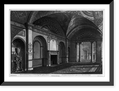Inside view of the third drawing room at the Earl of Derby's house in Grosvenor Square.B. Pastorini, incidit ; Rt. Adam, architect, 1773, Vintage Wall Art