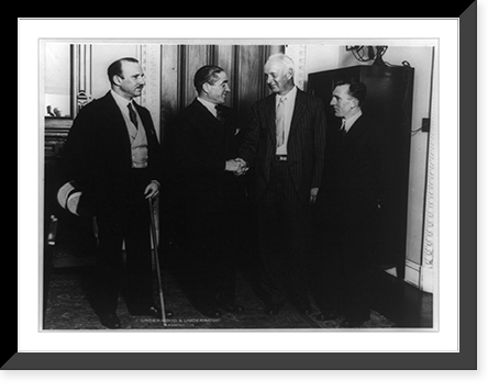 State Department officials greet French ocean flyers, Vintage Print