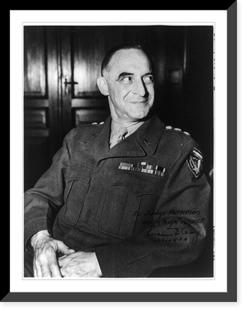 Historic Framed Print, [Lucius D. Clay, Lieutenant-General, U.S. Army, half-length portrait, seated, facing right],  17-7/8" x 21-7/8"