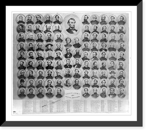 Historic Framed Print, Union army and naval officers,  17-7/8" x 21-7/8"